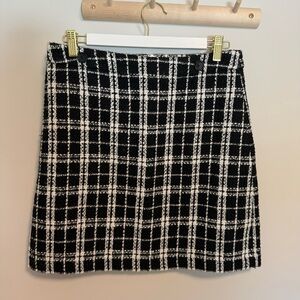 Banana Republic Black and White Plaid Skirt